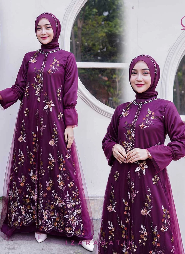 Dress Ishwara Series Raya Collection Gaun Tile Premium Maxi Dress Sarimbit Kondangan Gamis Pesta Lamaran
