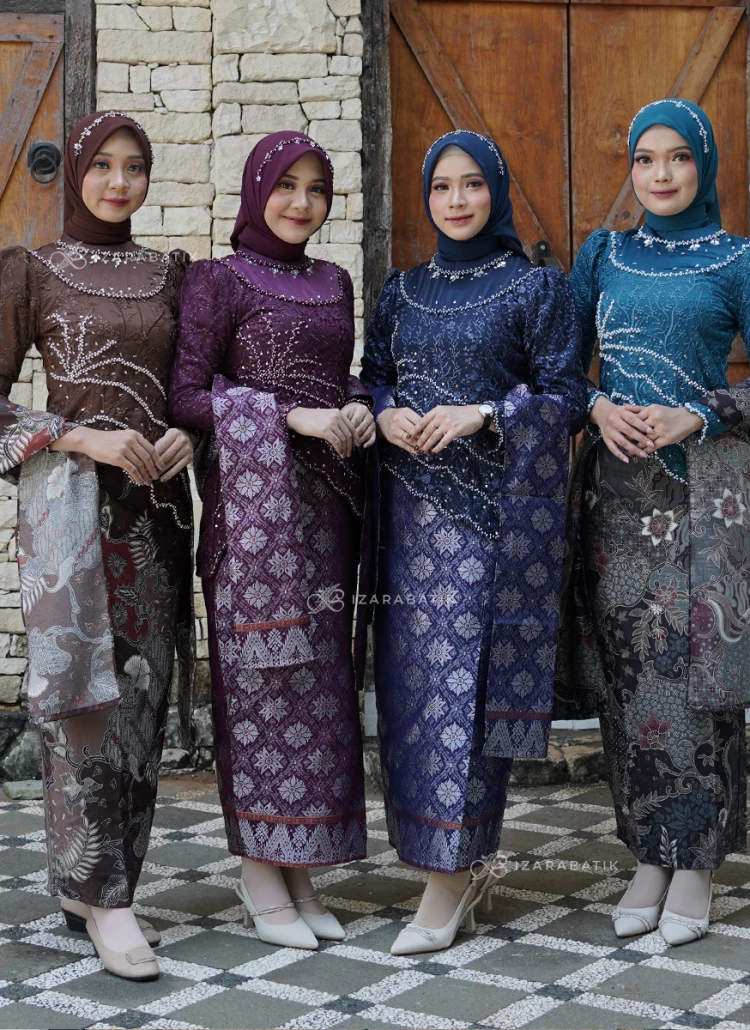 Set Delisa Series Baju Batik Couple Kebaya Modern Kondangan & Acara Resmi