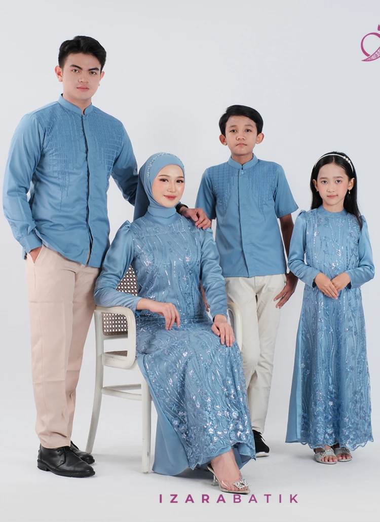 Family Set Dress Andien Raya Collection Baju Couple Sarimbit Lebaran Keluarga Muslim Gamis Koko