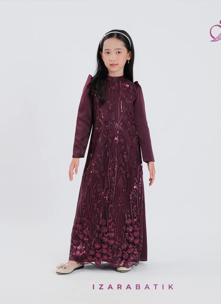 DRESS ANAK BURGUNDY L