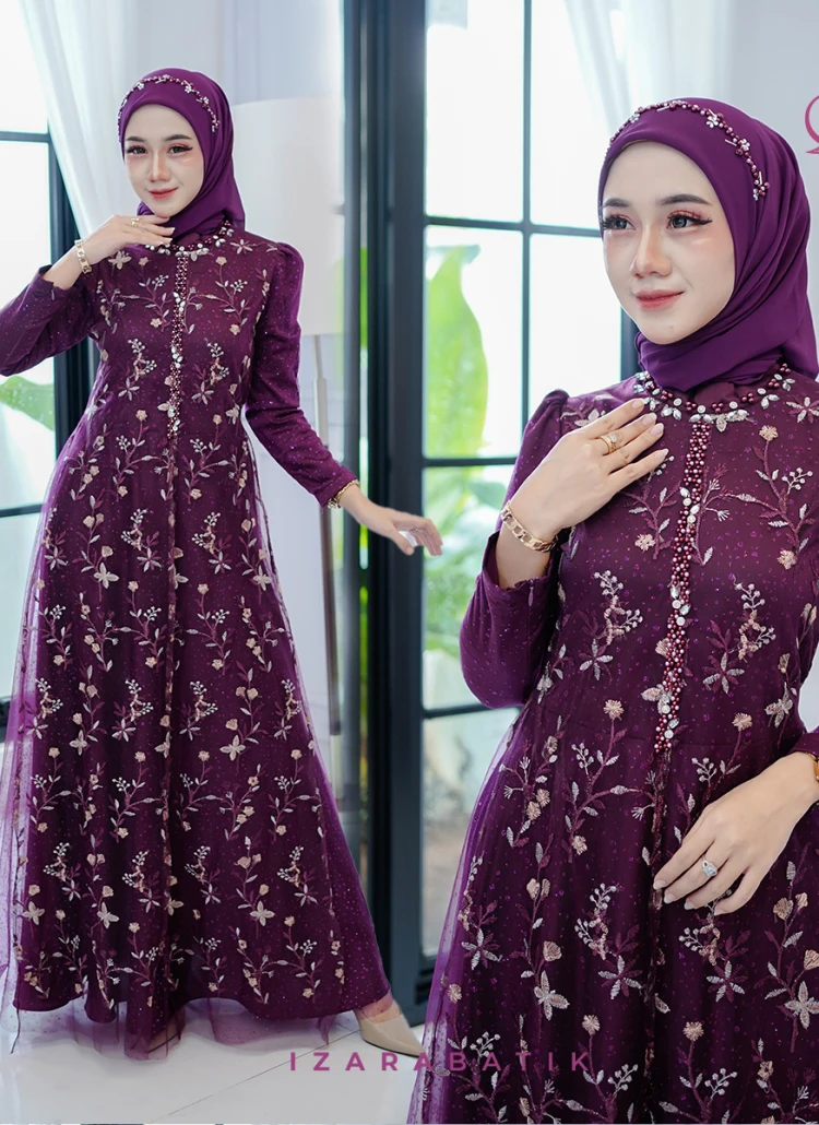 DRESS DEWASA BURGUNDY