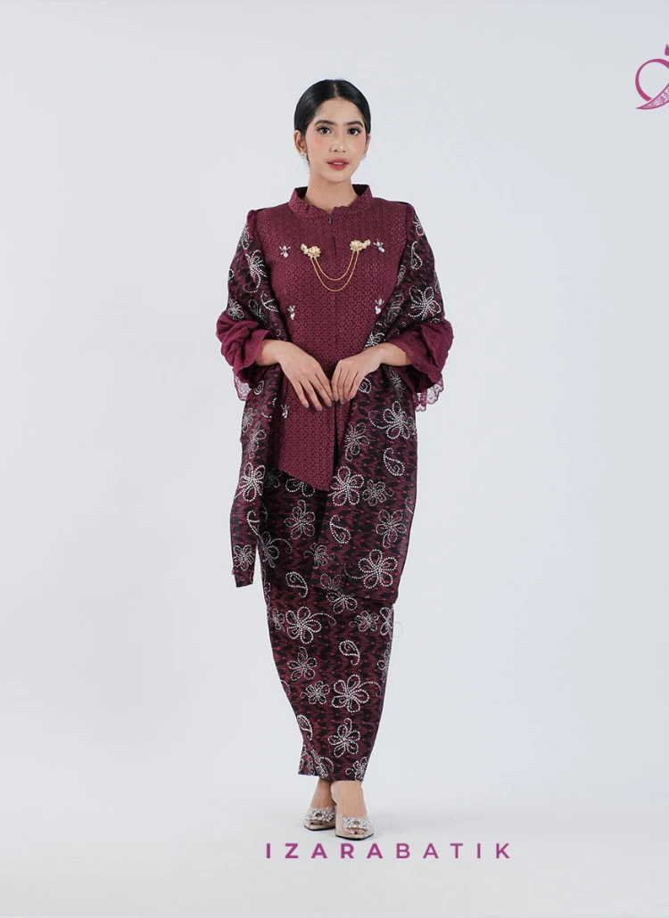 SET KEBAYA ROK BURGUNDY