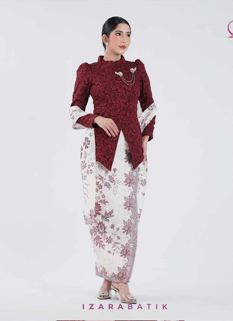 SET KEBAYA DEEP MAROON