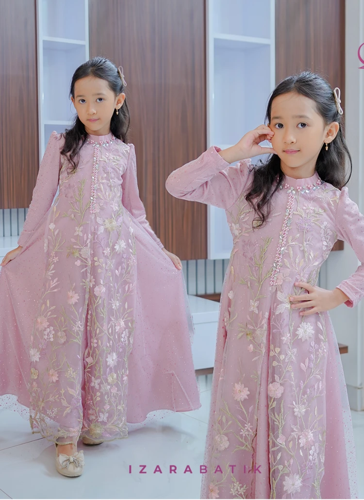 DRESS ANAK DUSTY PINK