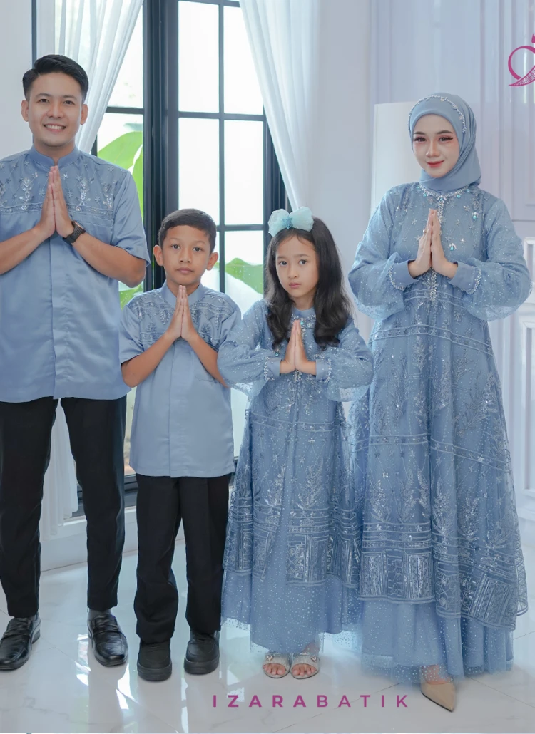 Family Set Dress Humaira Series Raya Collection Baju Couple Sarimbit Lebaran Dress Koko