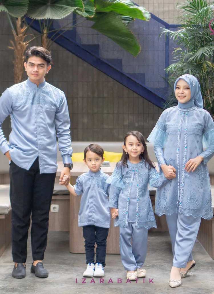 Family Set Lalita Denim - Raya Collection Setelan Baju Couple Sarimbit Keluarga Muslim Lebaran